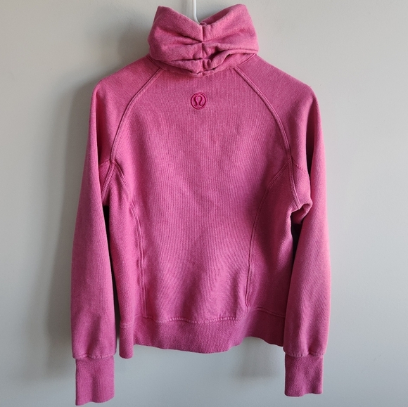 Lululemon Cuddle Up Jacket Sweatshirt Heathered Paris Pink Size 10 - Picture 3 of 14